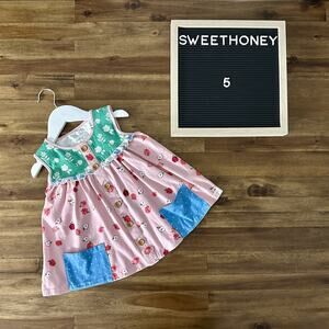 SweetHoney Pink Green Blue Floral Knit Apple Blossoms Out To Play Set Top 5